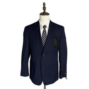 Sean John Men's 38R Classic Fit Suit Jacket Navy Blue Pinstripe NEW